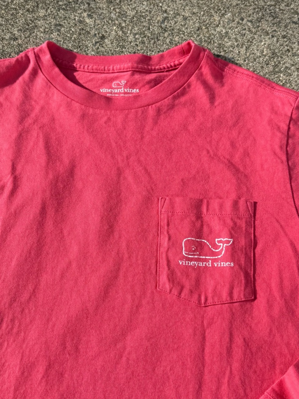 Vineyard Vines Coral Whale Long Sleeve Pocket Tee XL - Picture 4 of 12